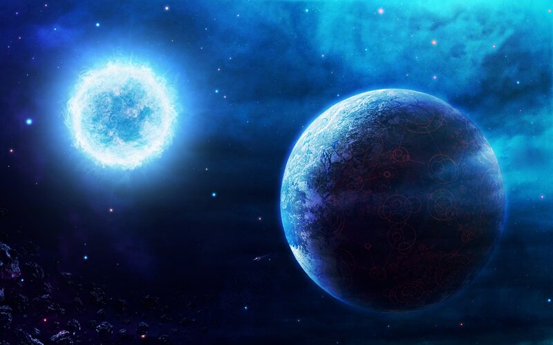 Blue Planet and Star