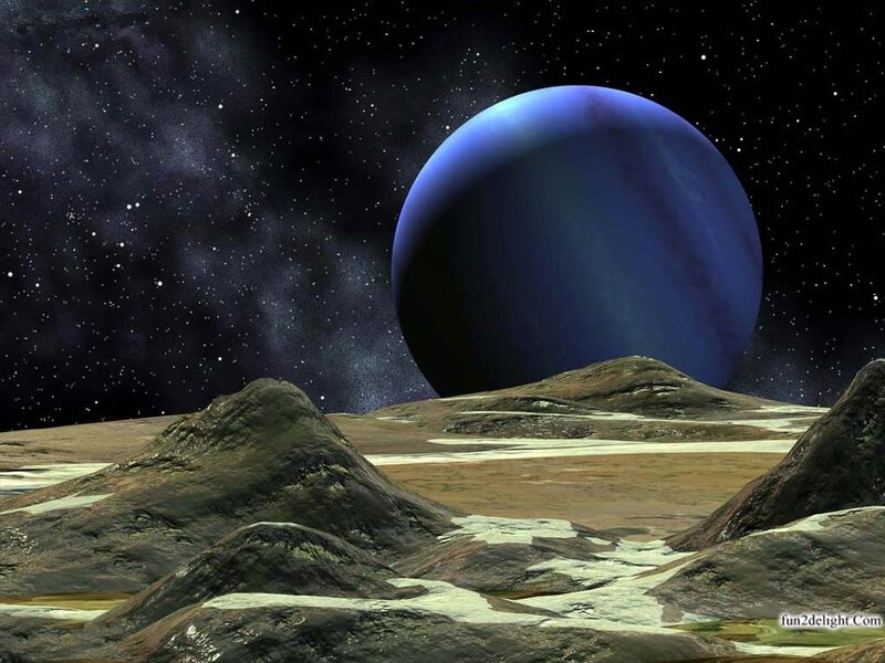 Blue Planet in Alien Landscape