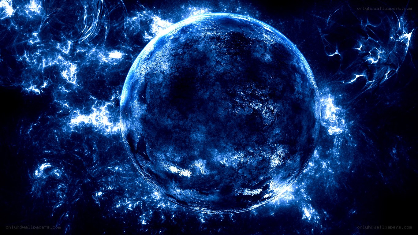 Blue planet in cosmic space