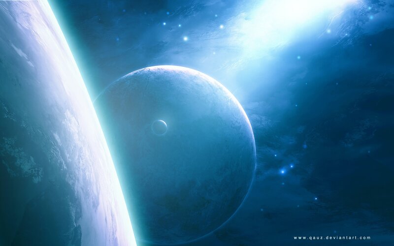 Blue planet in space