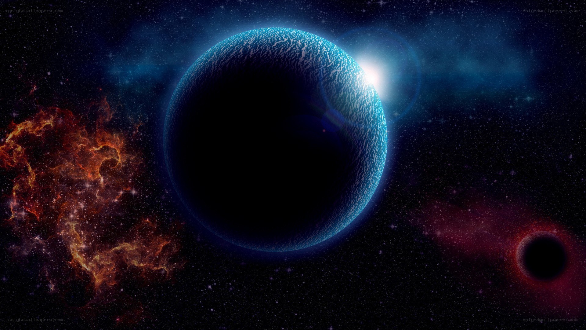 Blue planet in space
