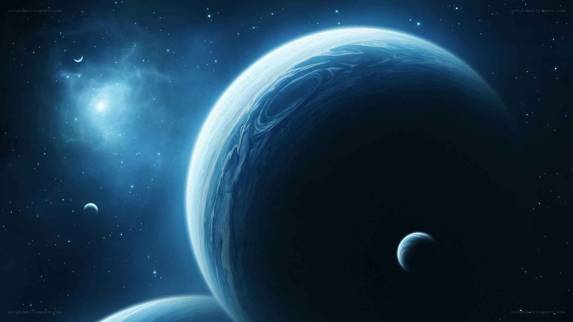 Blue planet in space