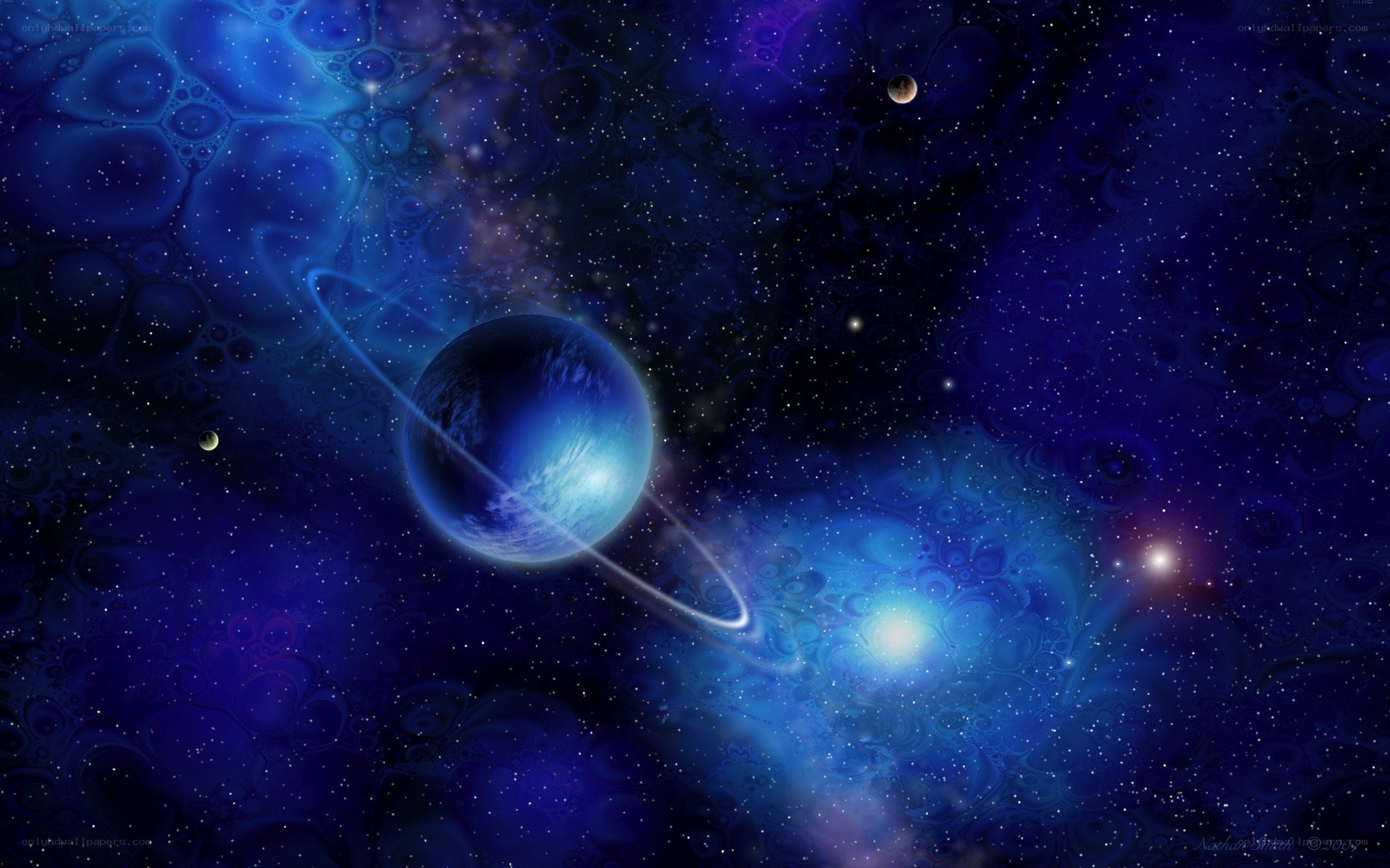 Blue planet in space