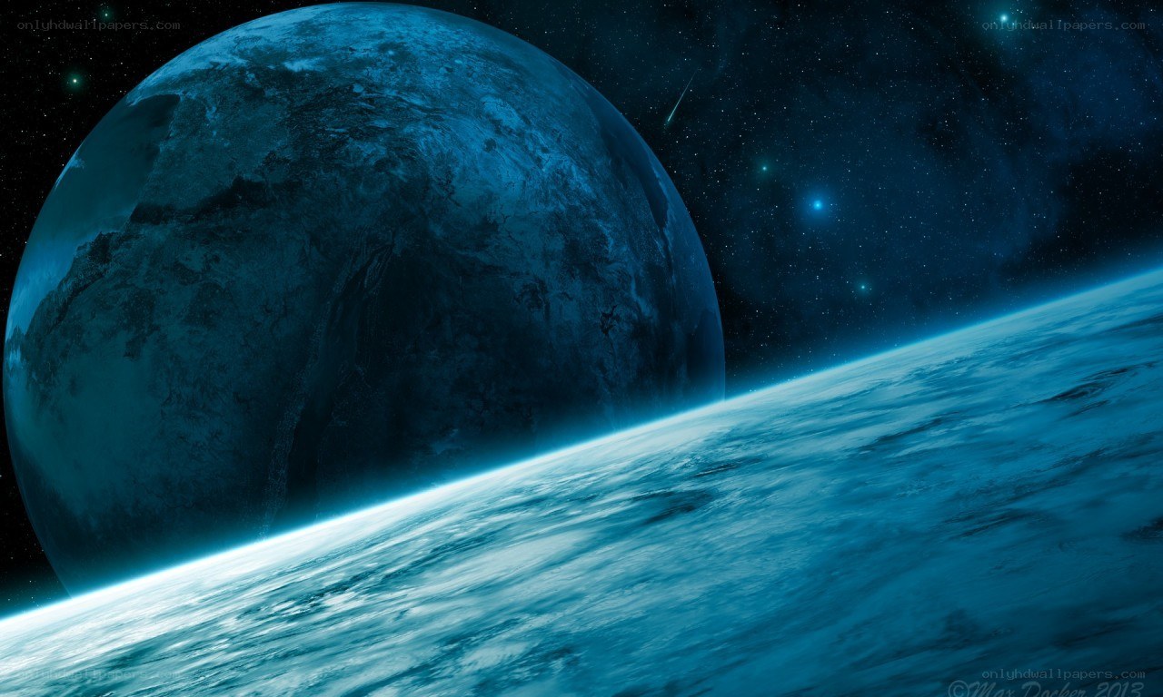Blue planet in space