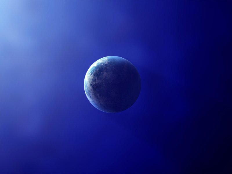 Blue planet in space