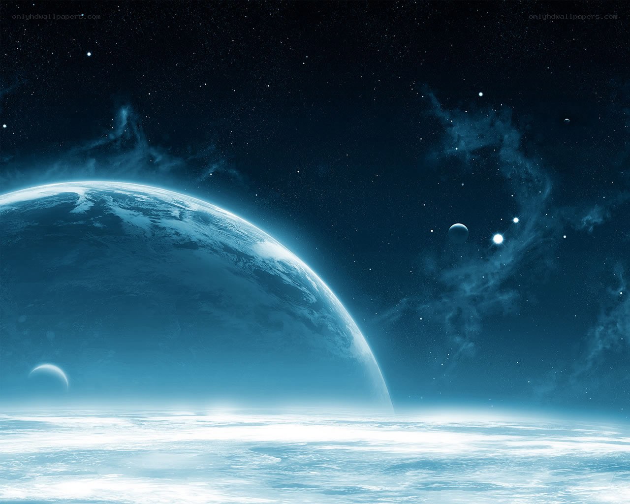 Blue planet in space