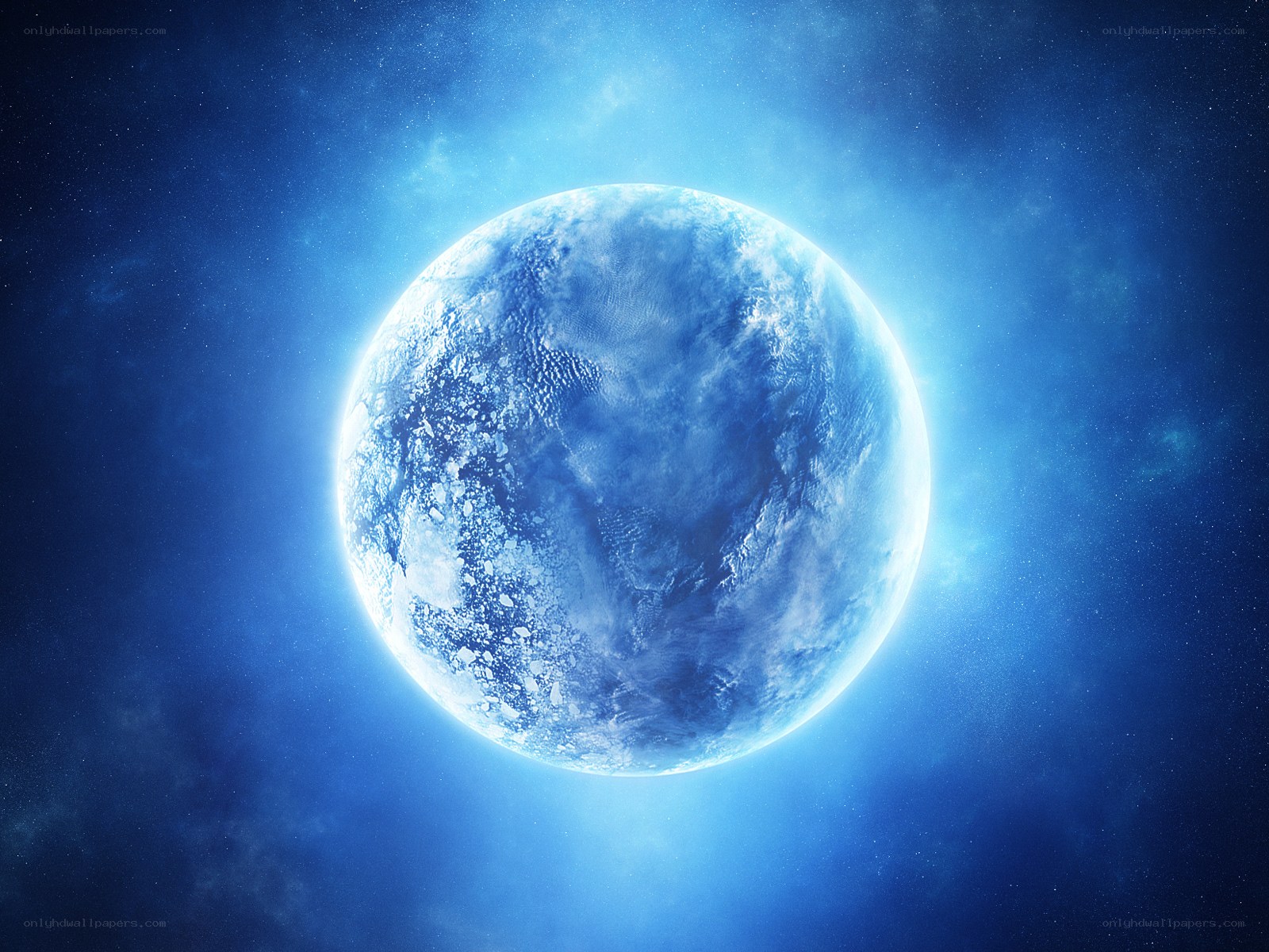 Blue planet in space
