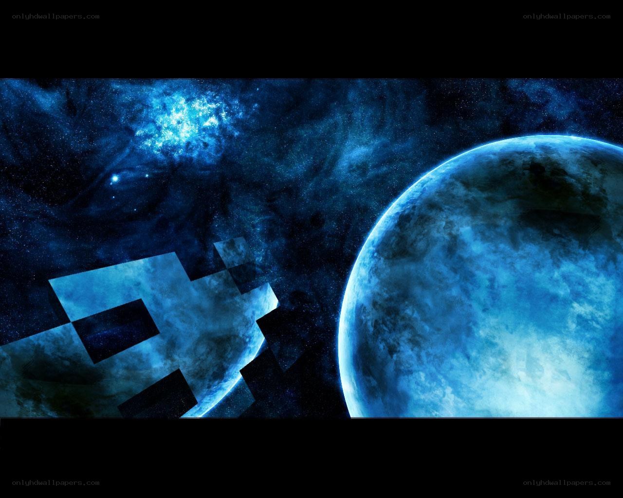 Blue planet in space