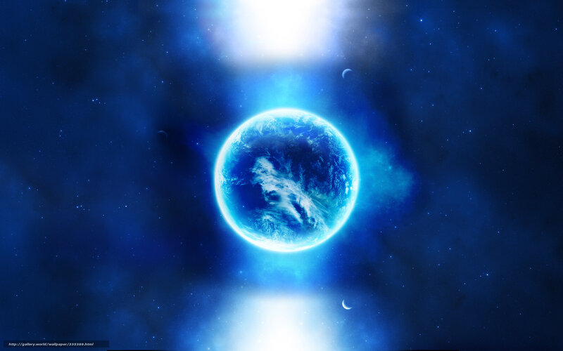 Blue planet in space
