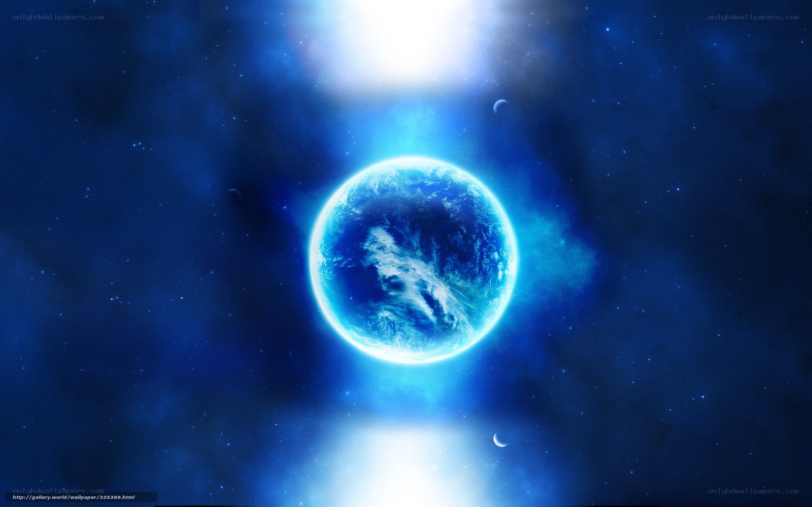 Blue planet in space