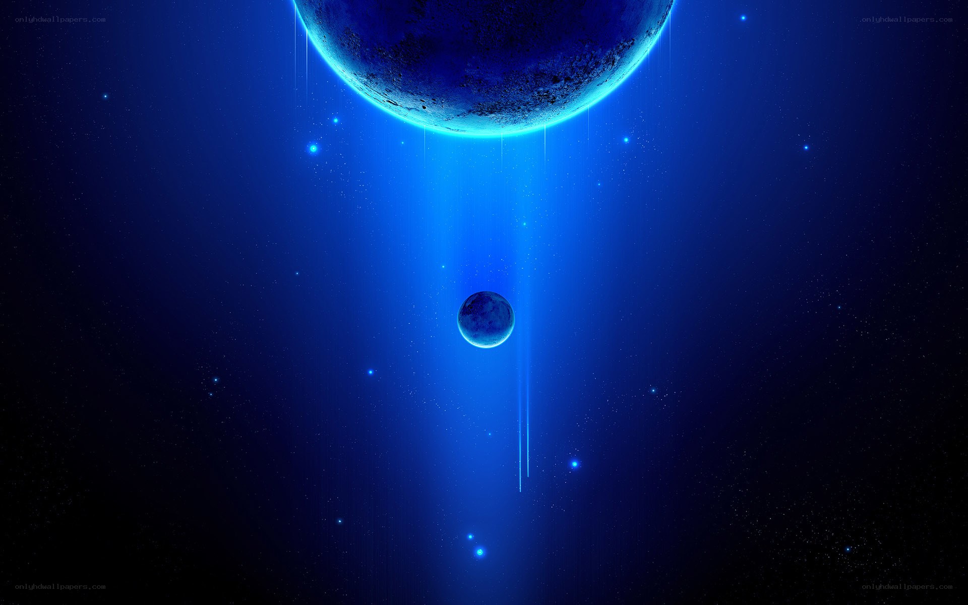 Blue planet in space