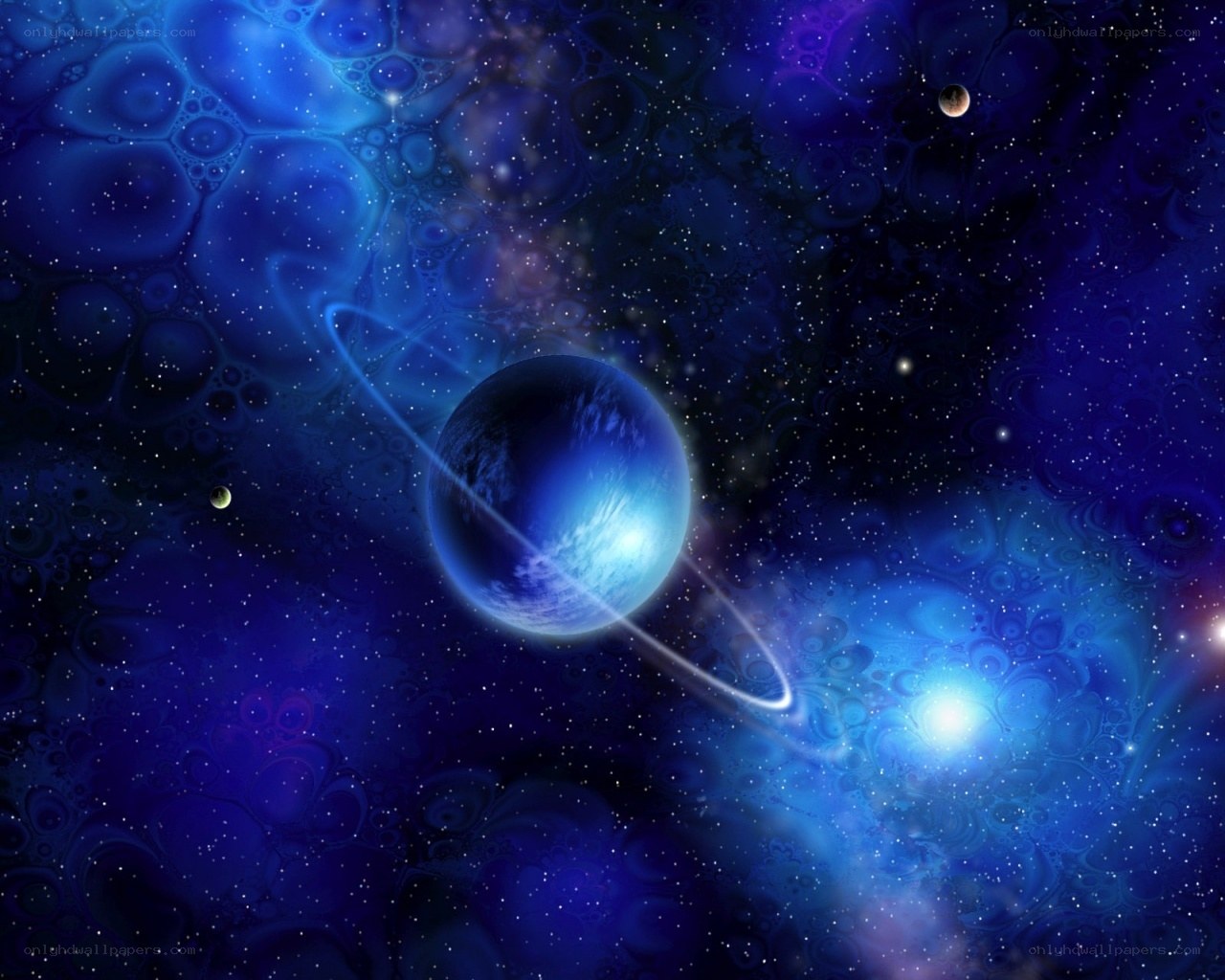 Blue planet in space