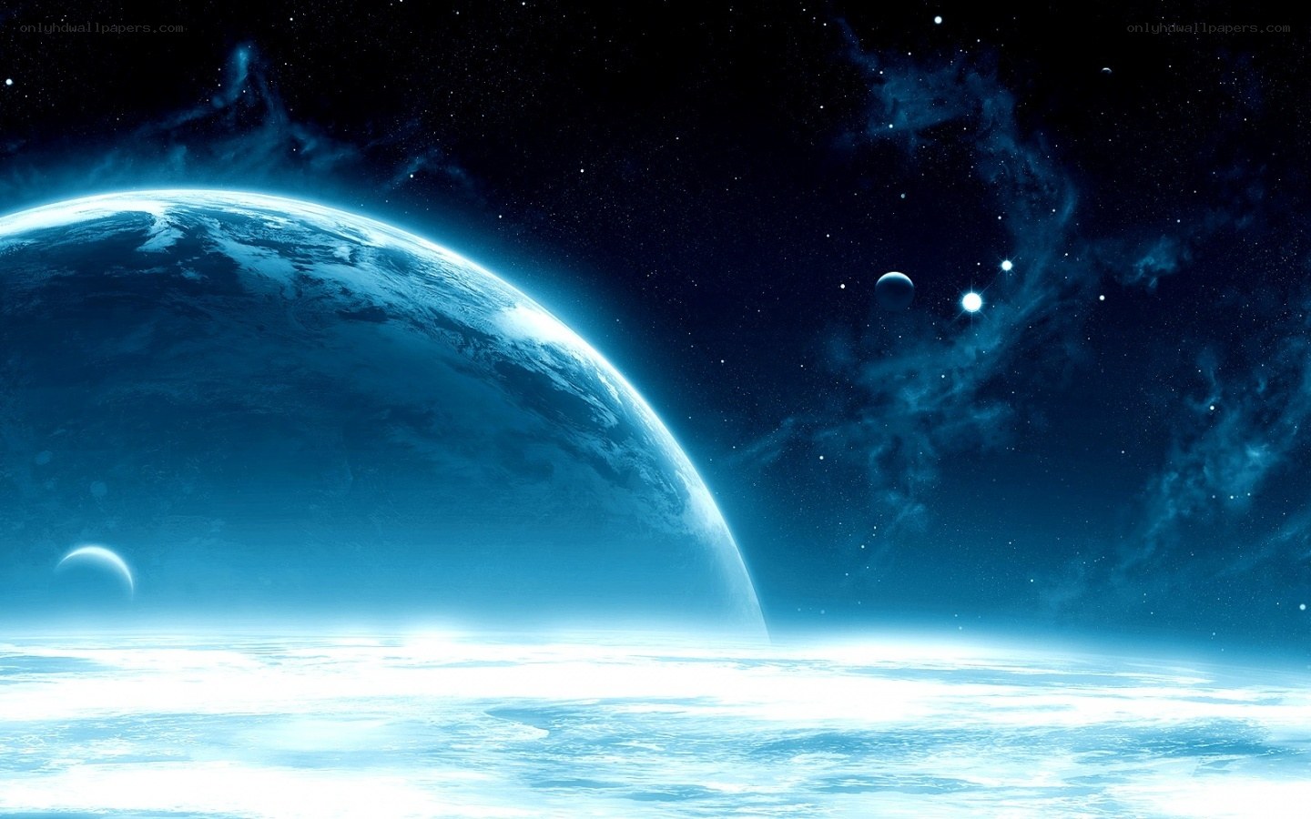 Blue planet in space