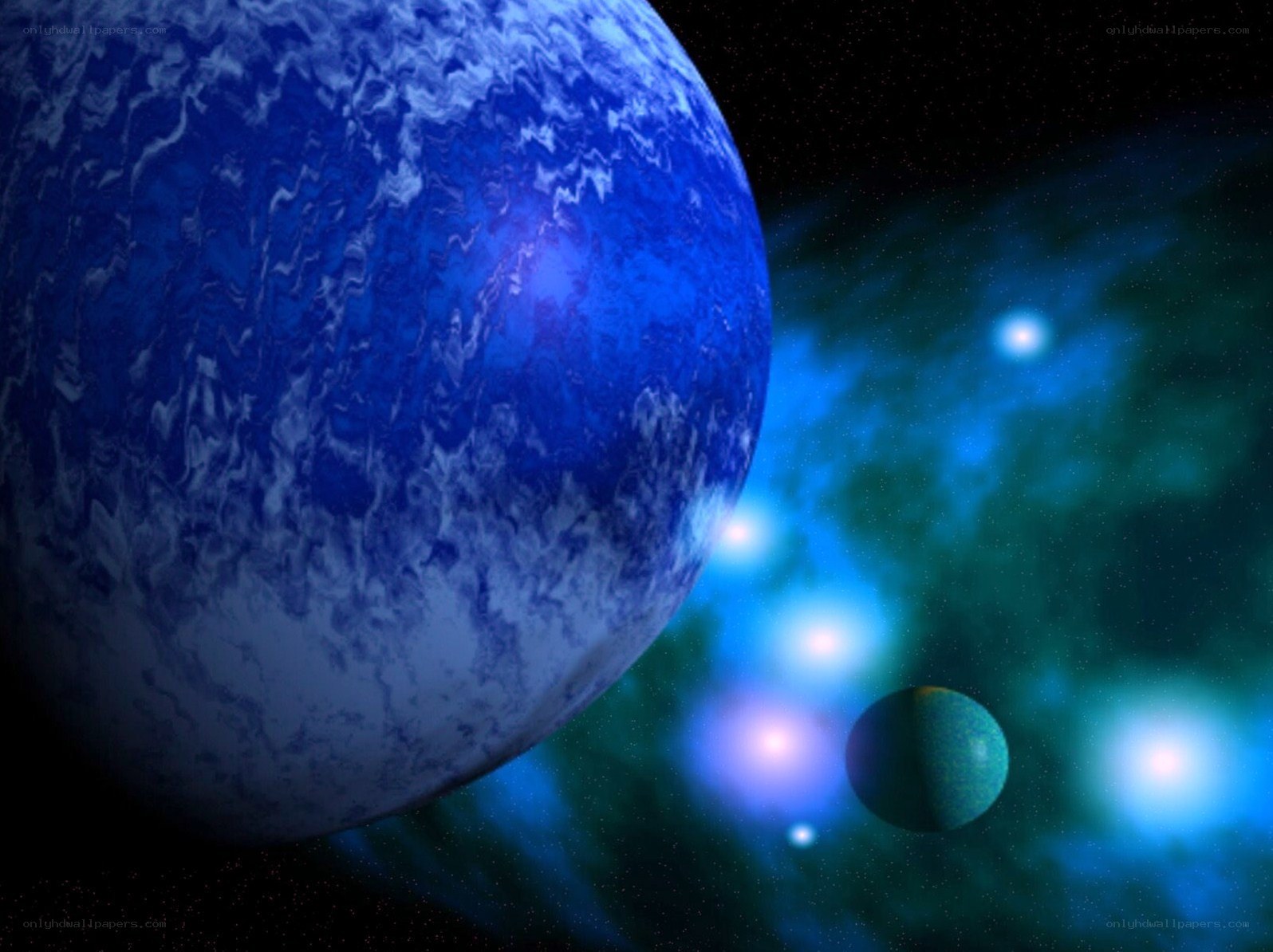 Blue planet in space