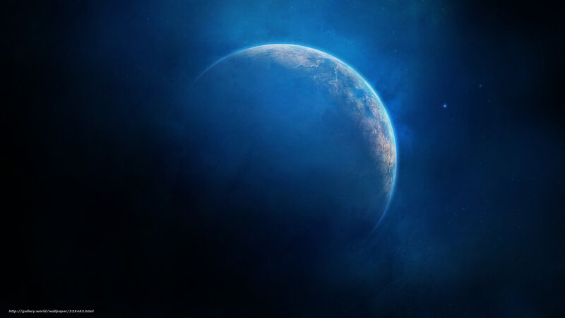 Blue planet in space