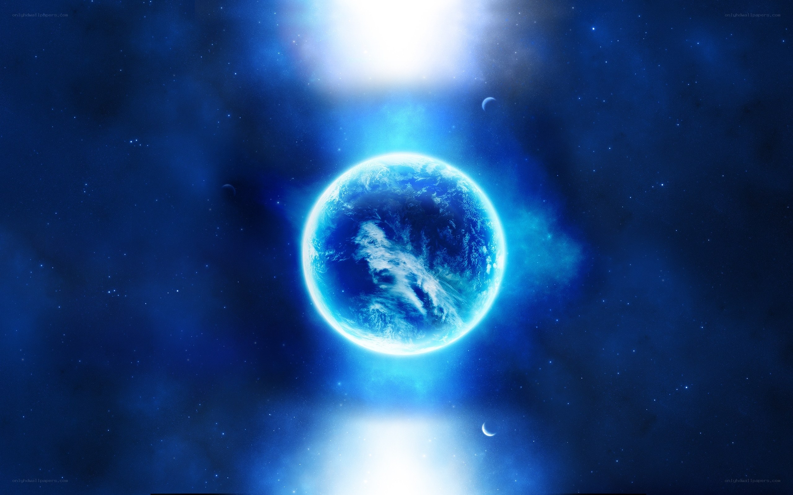 Blue planet in space