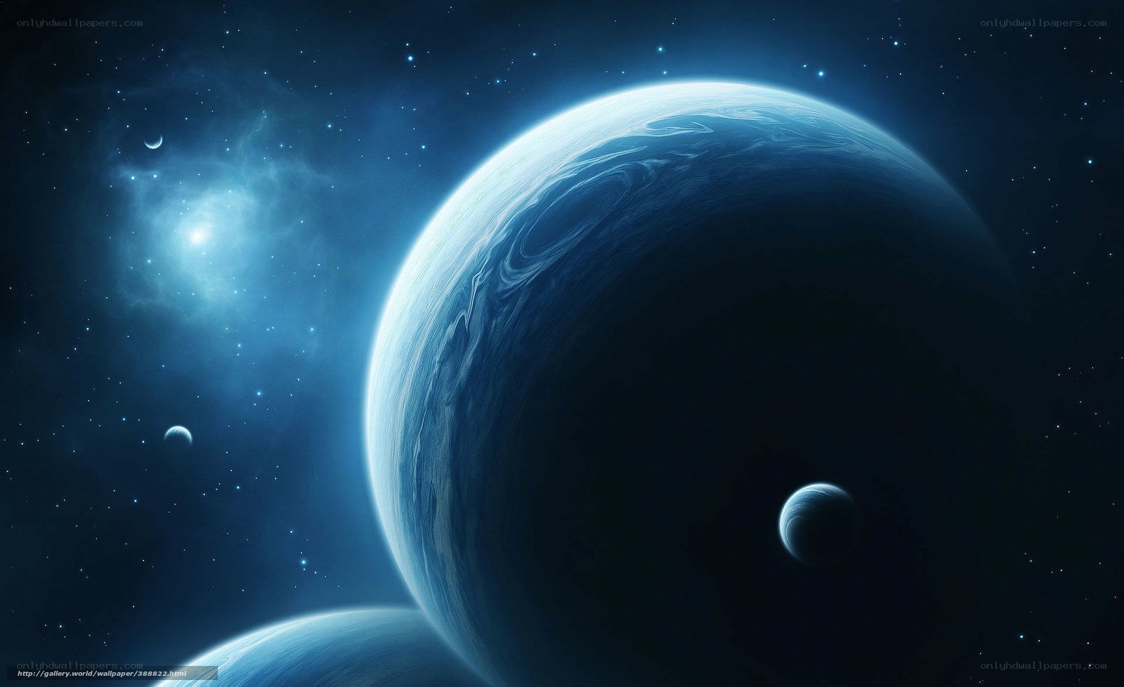 Blue planet in space