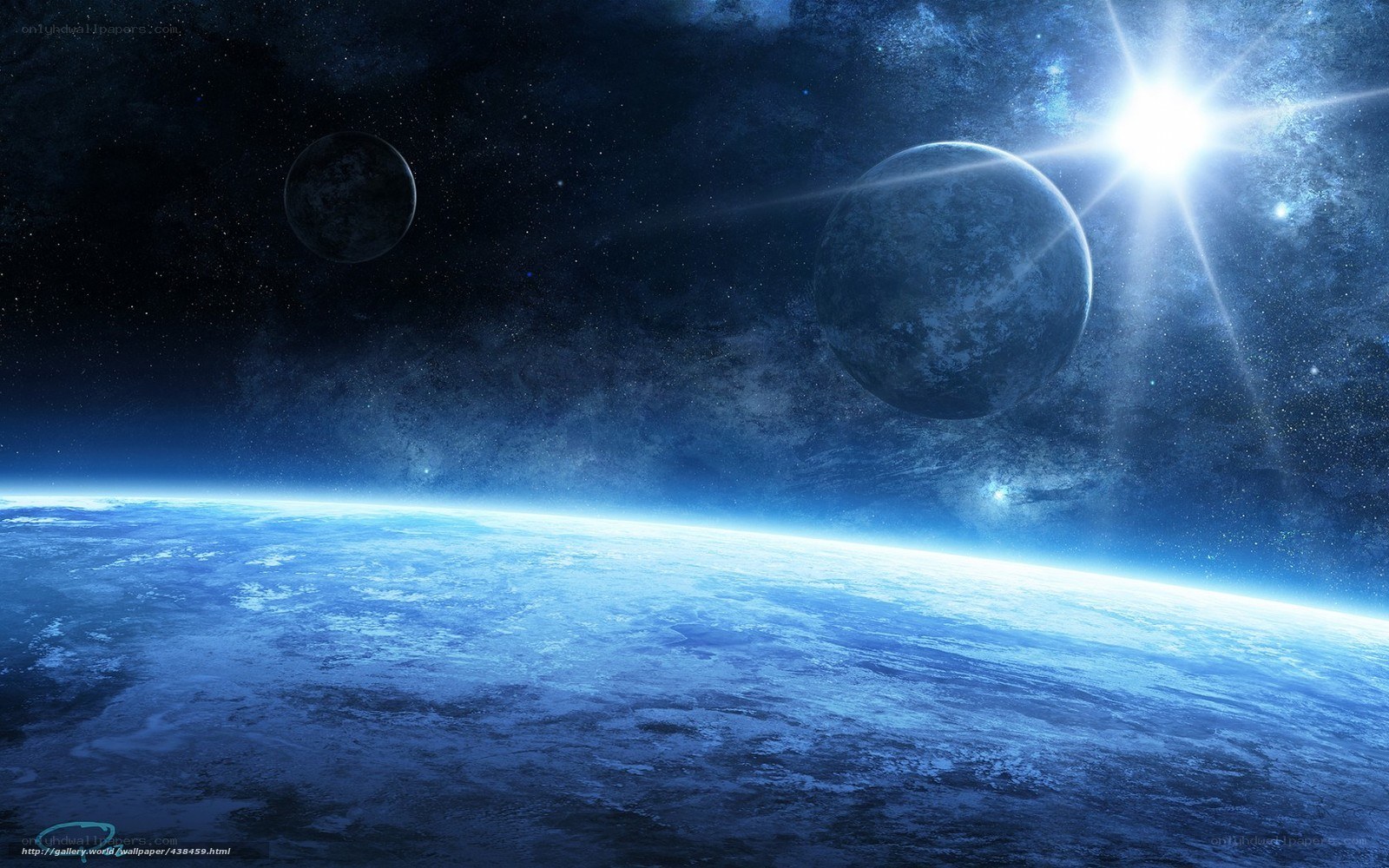 Blue planet in space