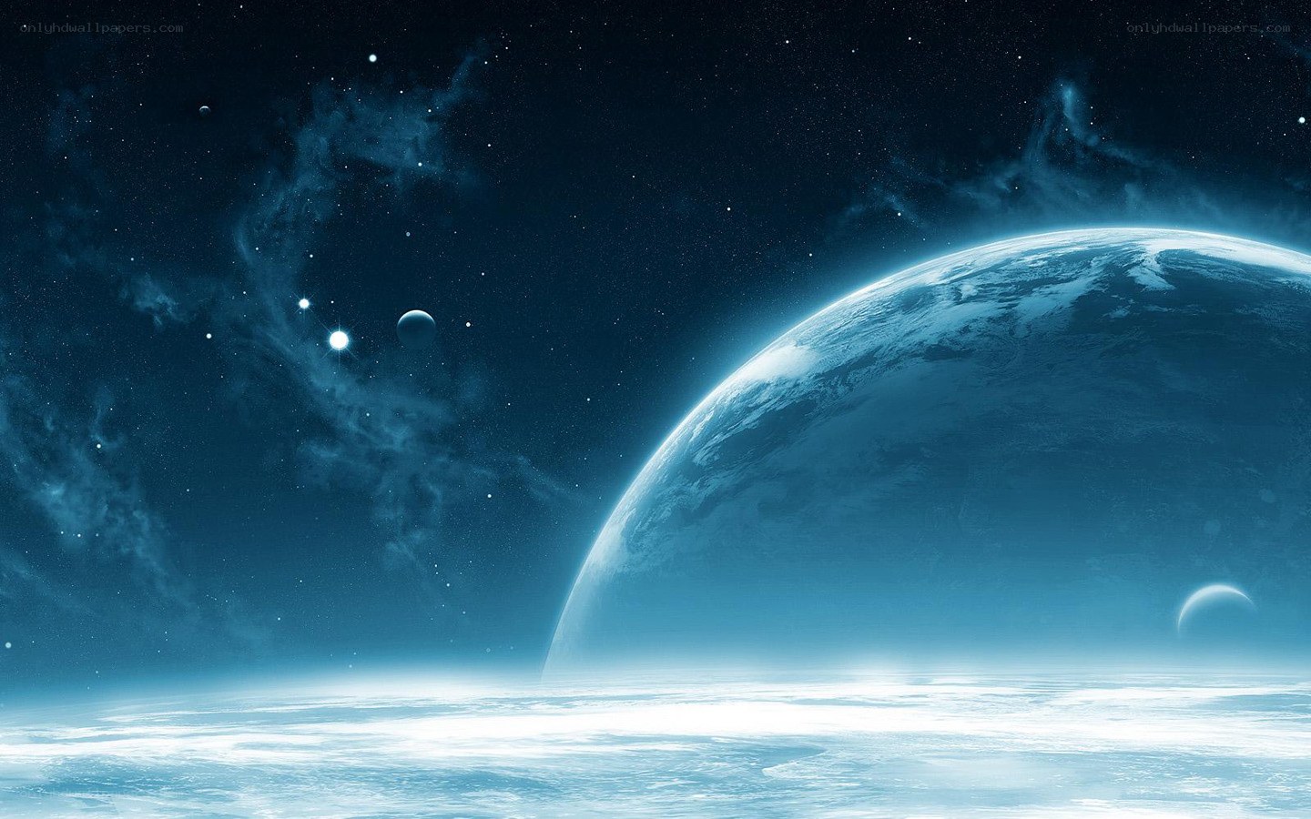 Blue planet in space