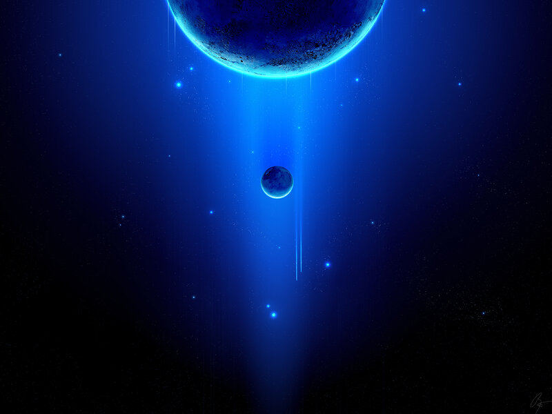 Blue planet in space