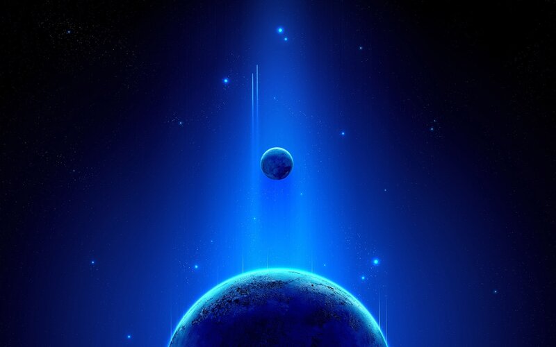 Blue planet in space