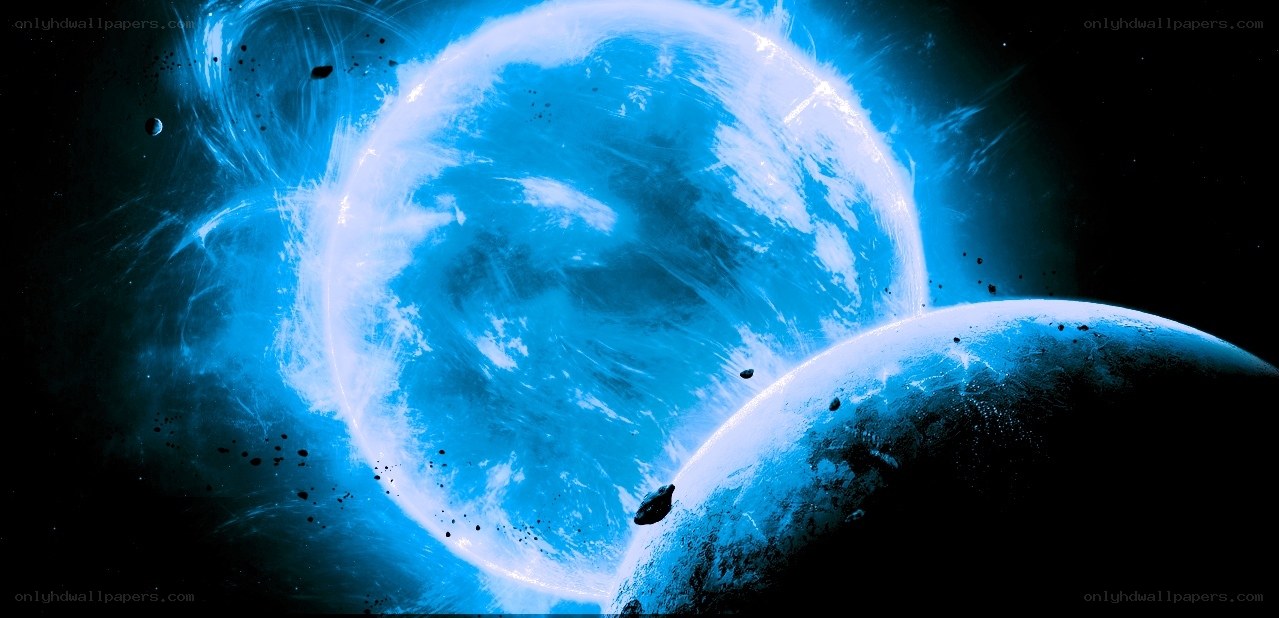Blue planet in space