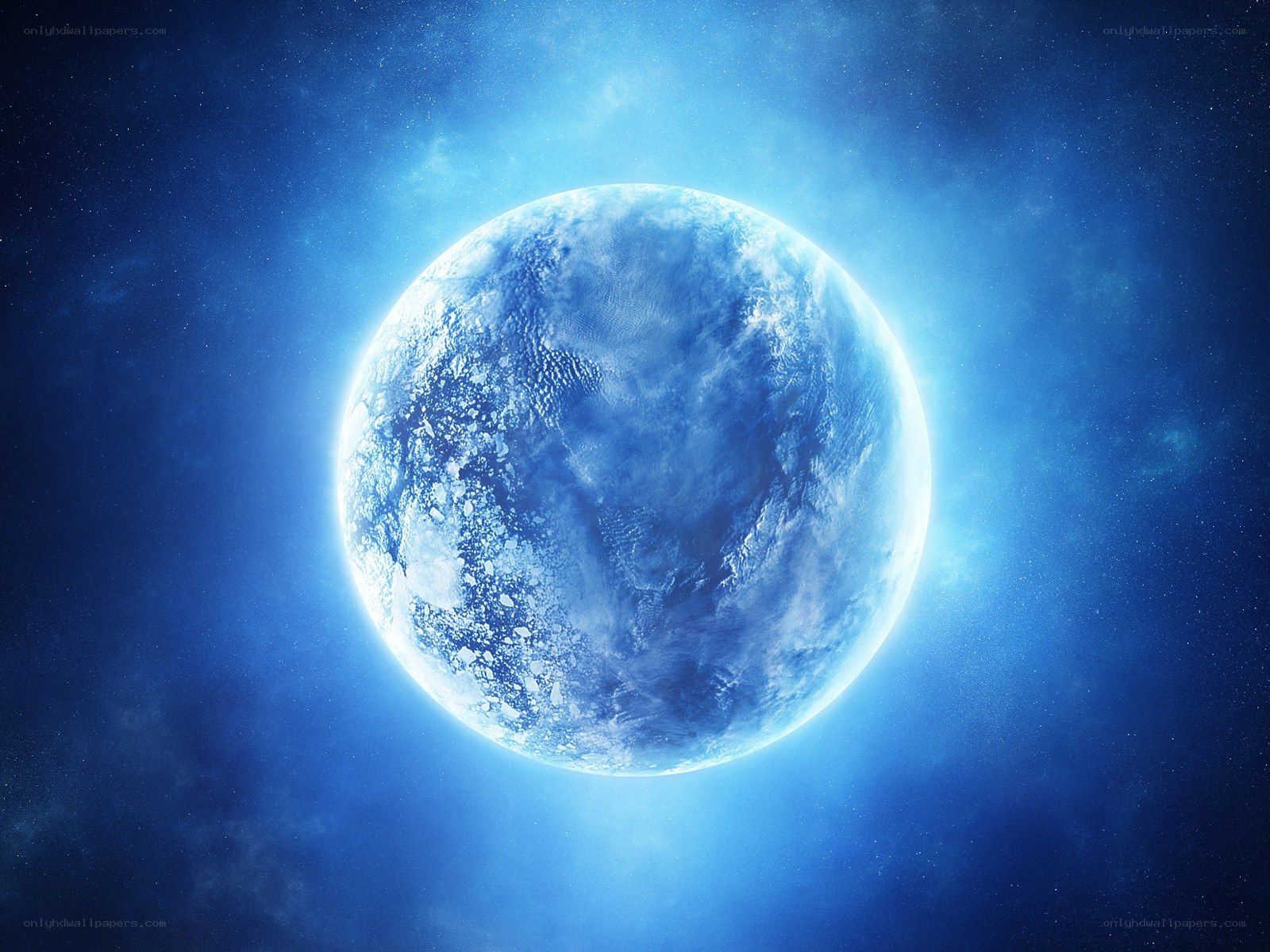 Blue planet in space