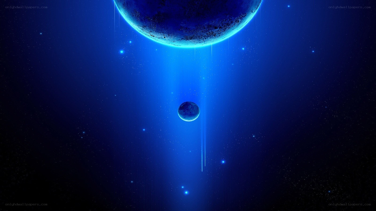 Blue planet in space