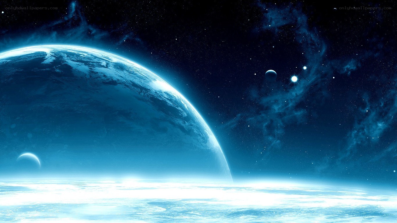 Blue planet in space