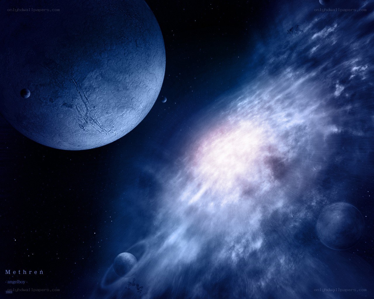 Blue planet in space