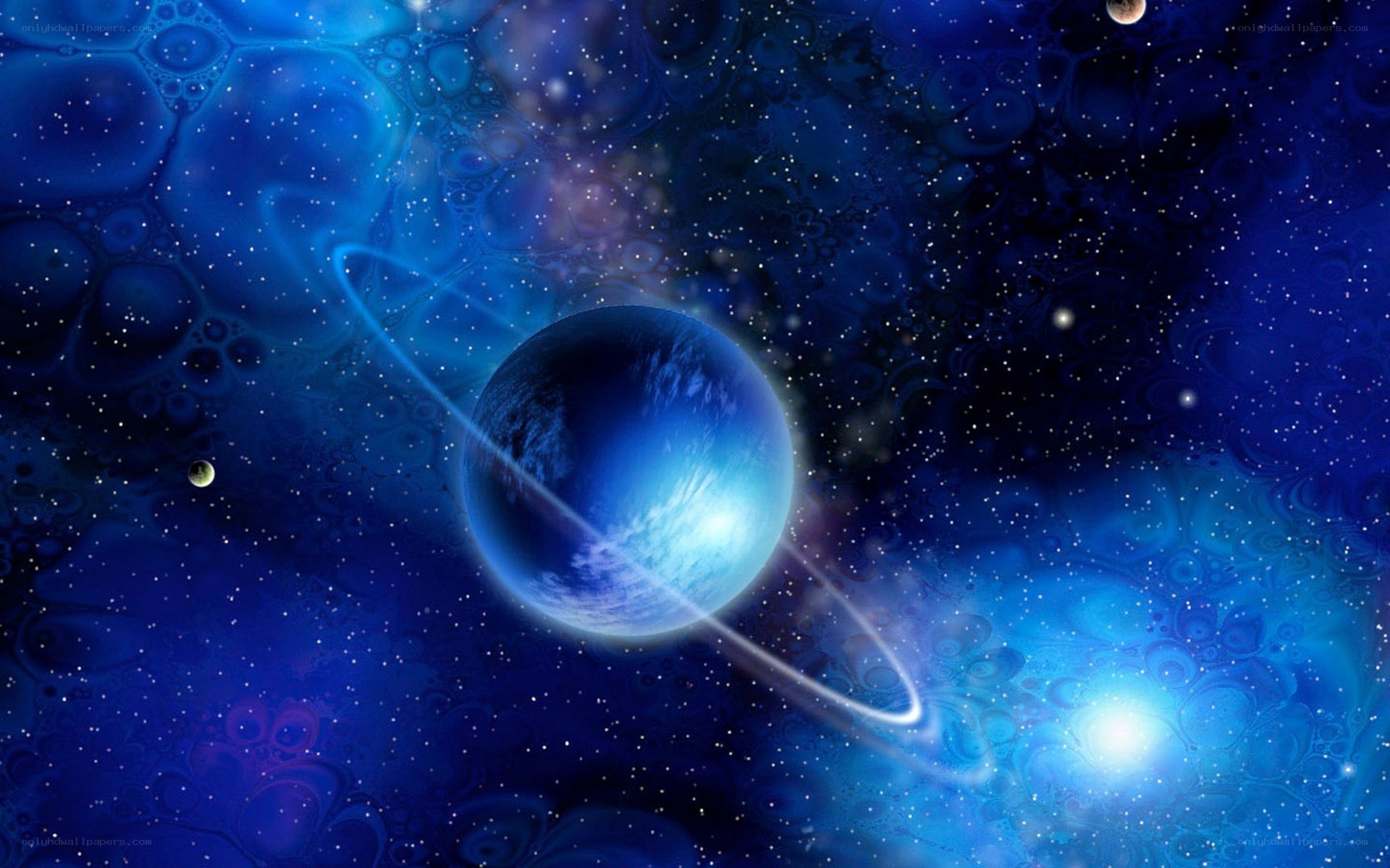 Blue planet in space