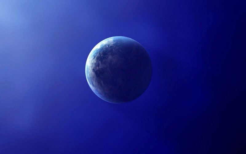 Blue planet in space