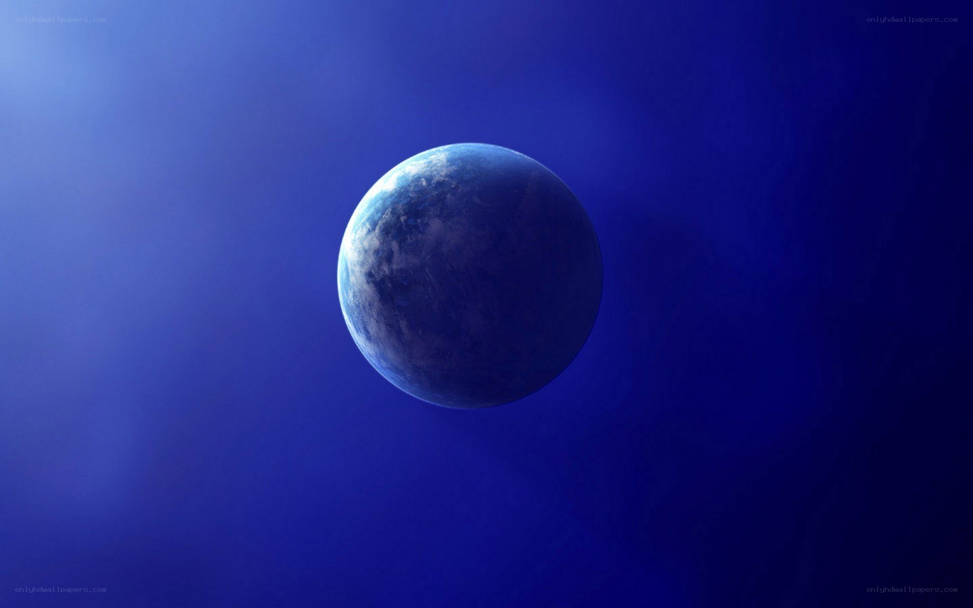 Blue planet in space