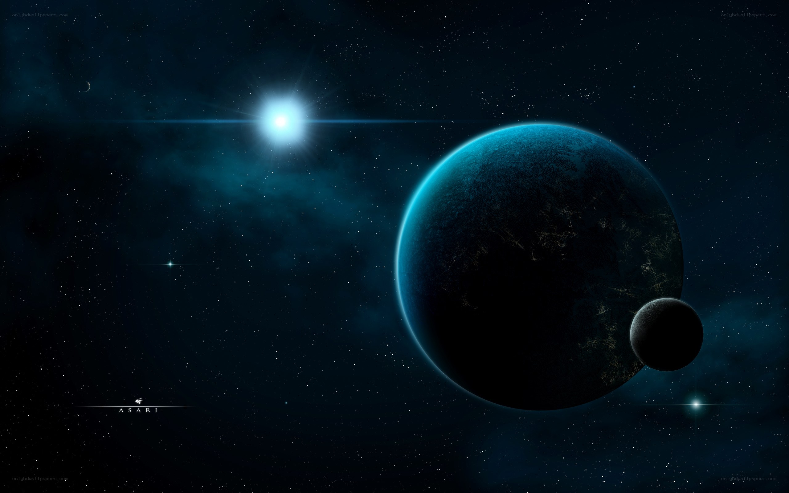 Blue planet in space
