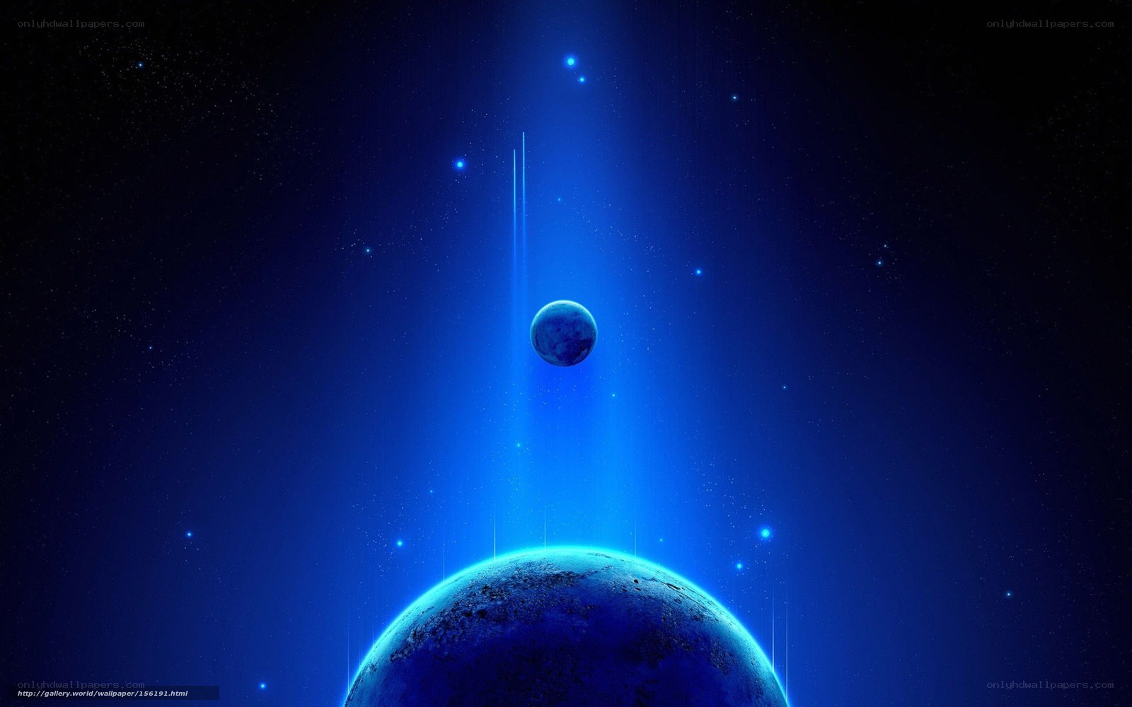 Blue planet in space