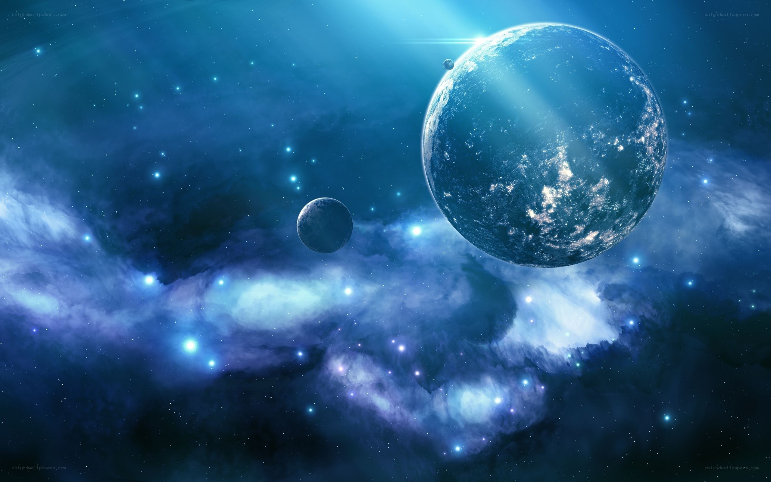 Blue planet in space