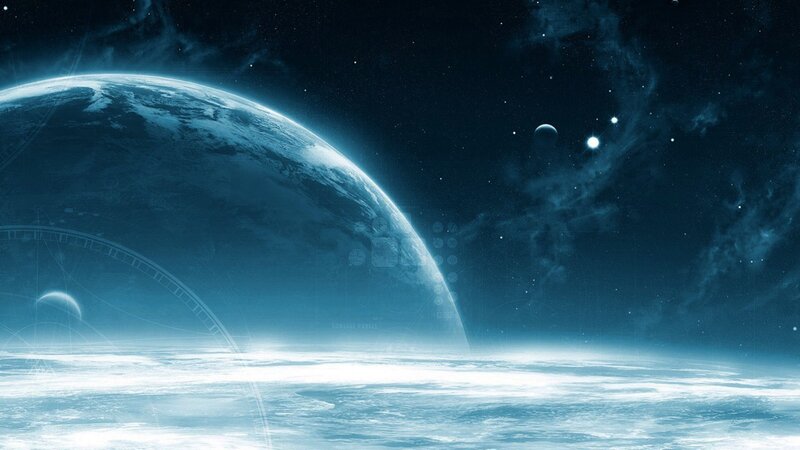 Blue planet in space