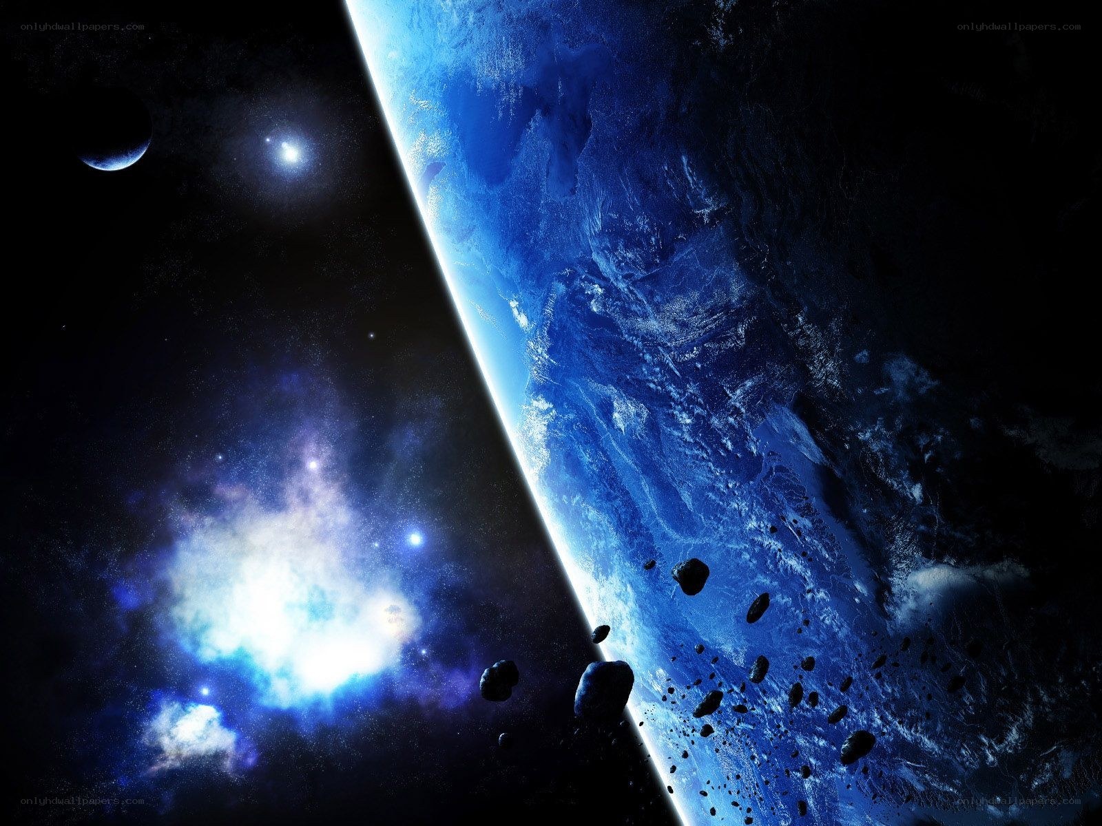 Blue planet in space