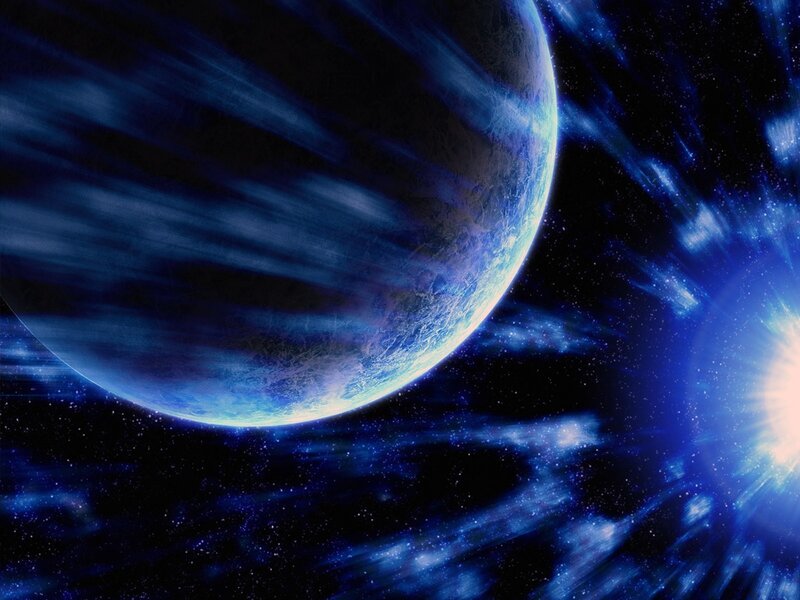 blue planet in space