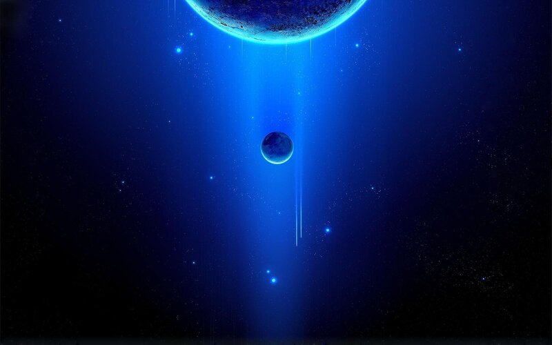 Blue planet in space