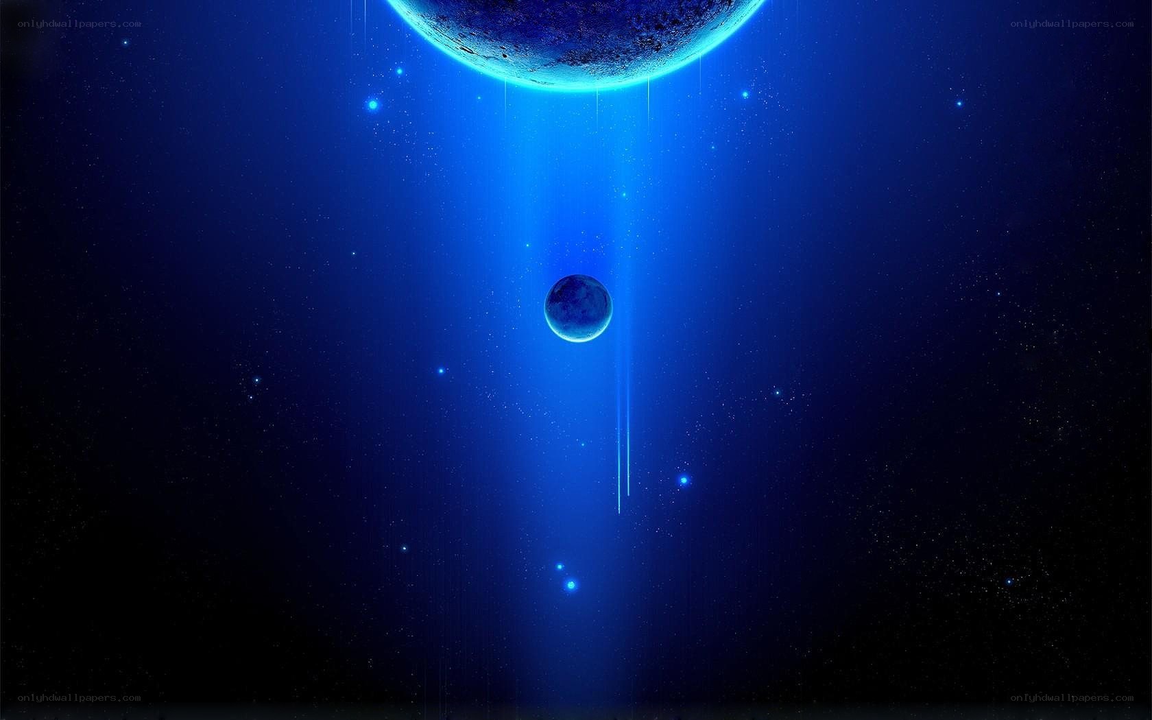 Blue planet in space