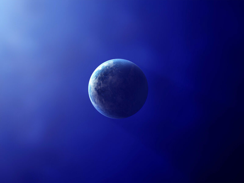 Blue planet in space