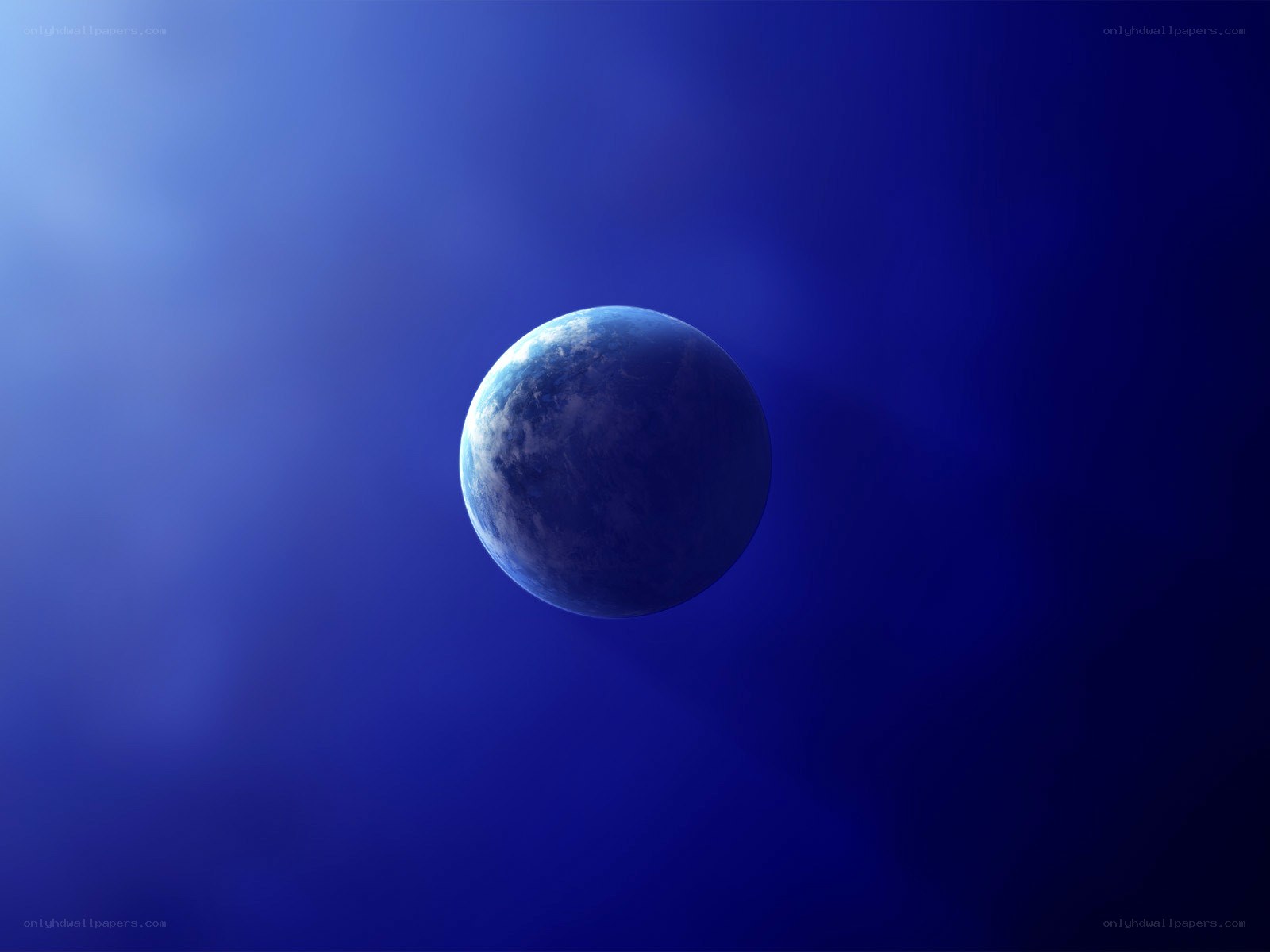 Blue planet in space