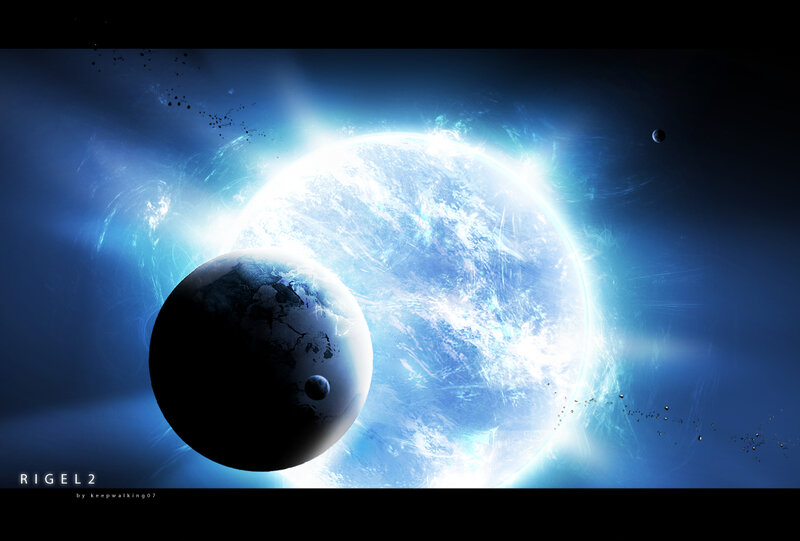 Blue planet in space