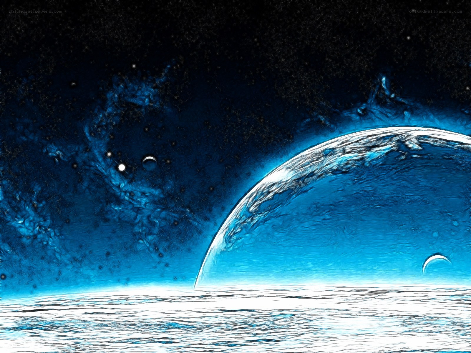 Blue planet in space