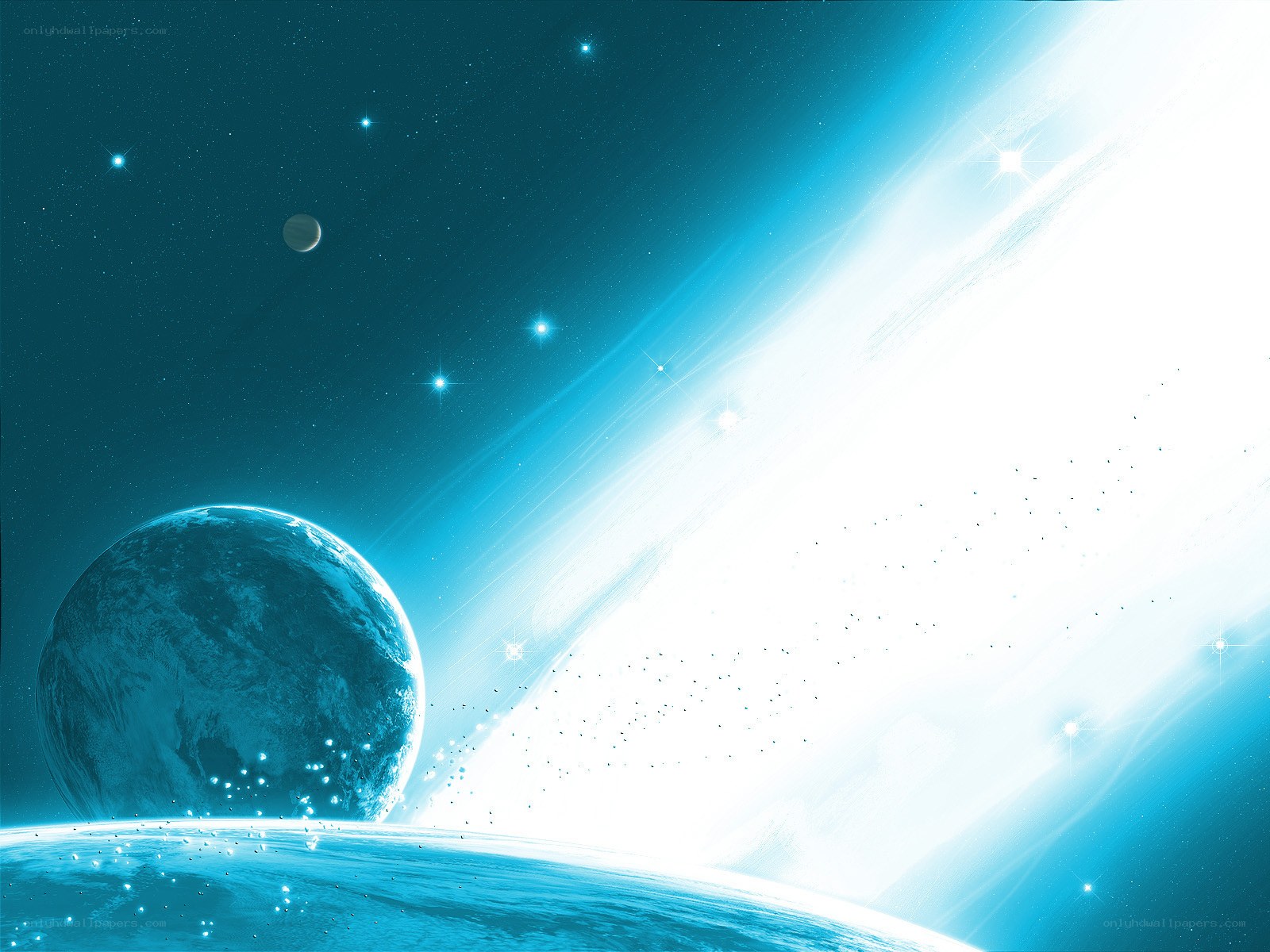 Blue planet in space