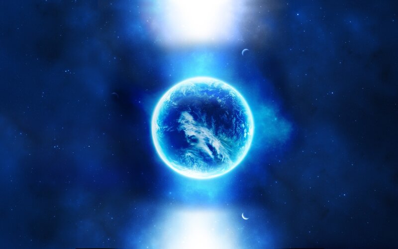 blue planet in space