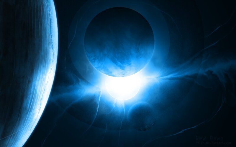 Blue planet in space