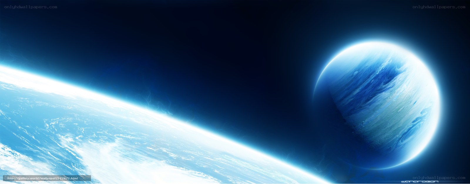 Blue planet in space