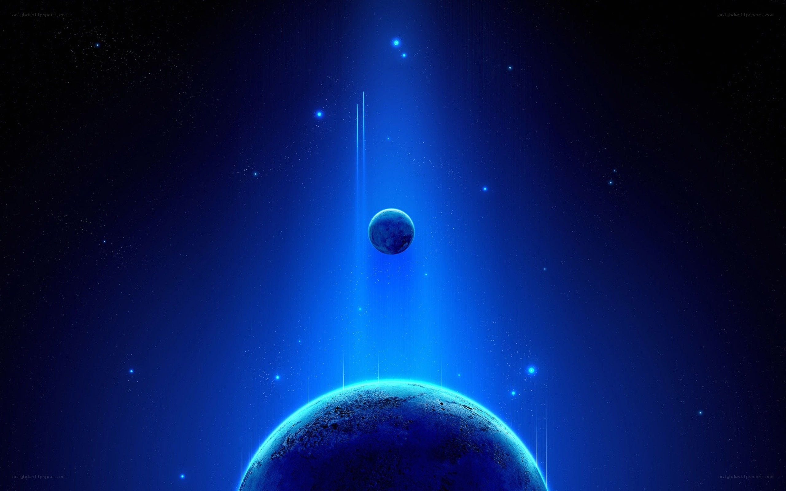 Blue planet in space